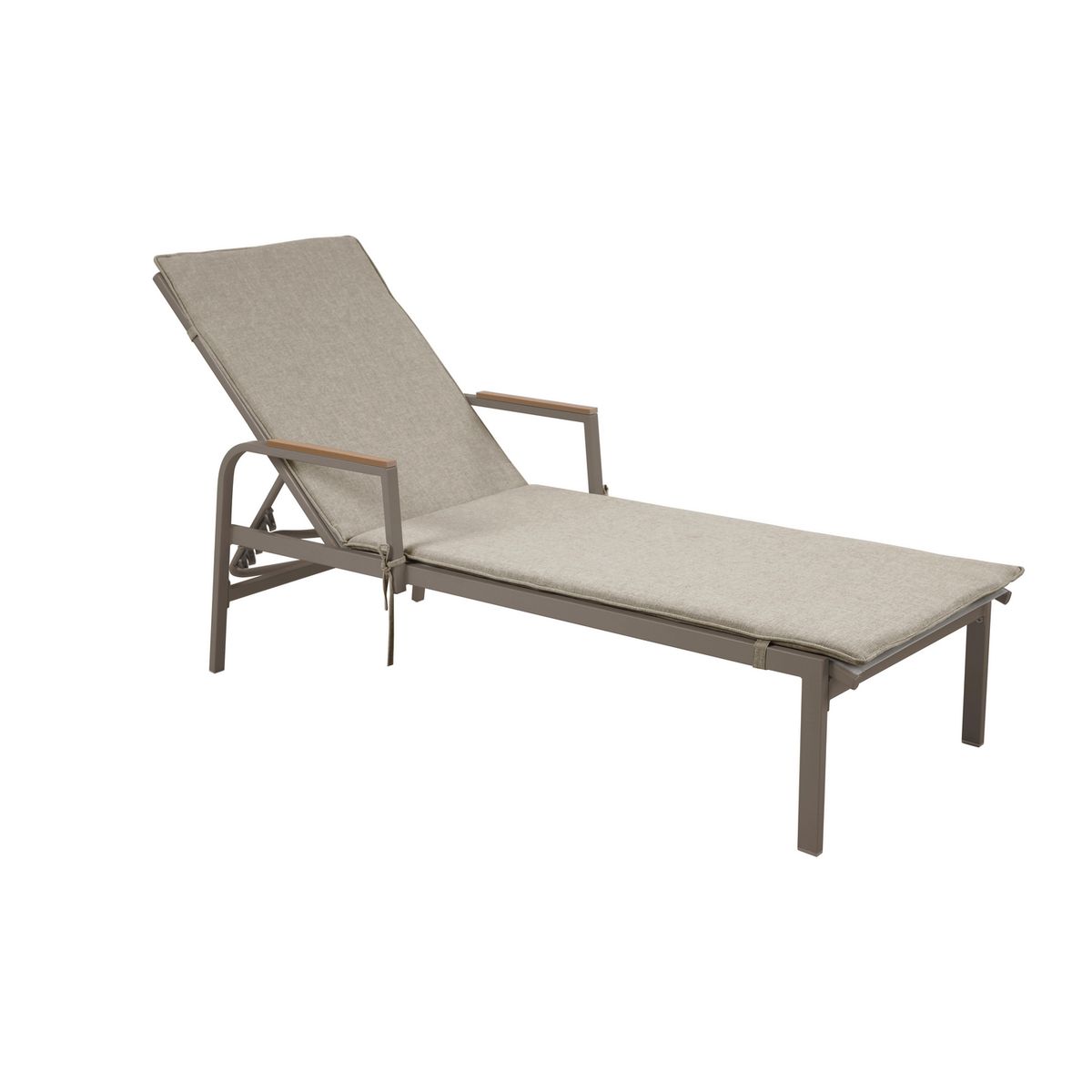 JUST HOME COLLECTION - Reposera Dubai de Metal con Cojín Taupe