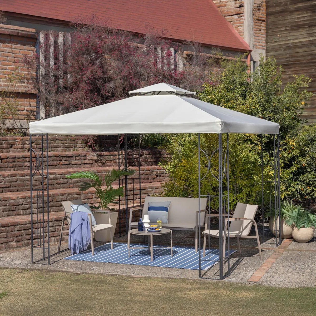 JUST HOME COLLECTION - Pergola Poliéster 3x3m Natural