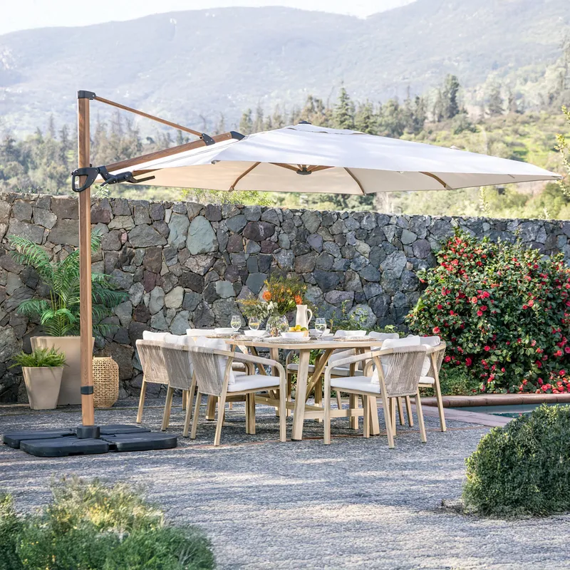 JUST HOME COLLECTION - Sombrilla Aluminio Lateral 3x3m Natural