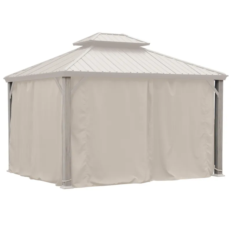 JUST HOME COLLECTION - Pérgola Metálica con Cortinas 3.6x3m Beige