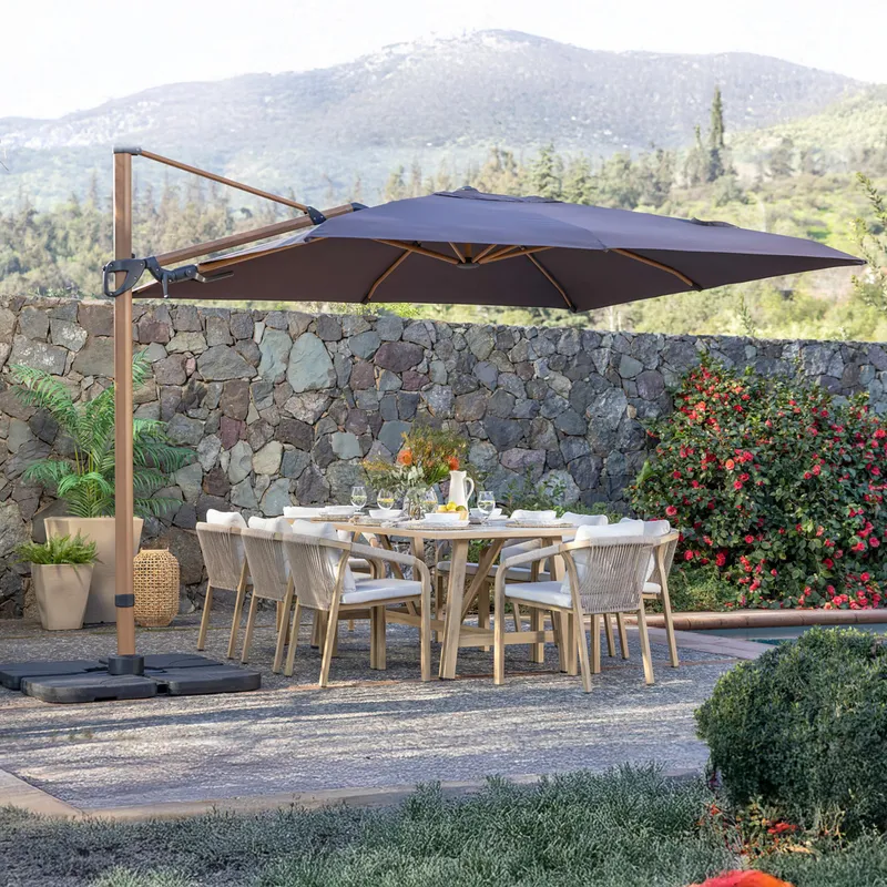 JUST HOME COLLECTION - Sombrilla Aluminio Lateral 3x3m Negro