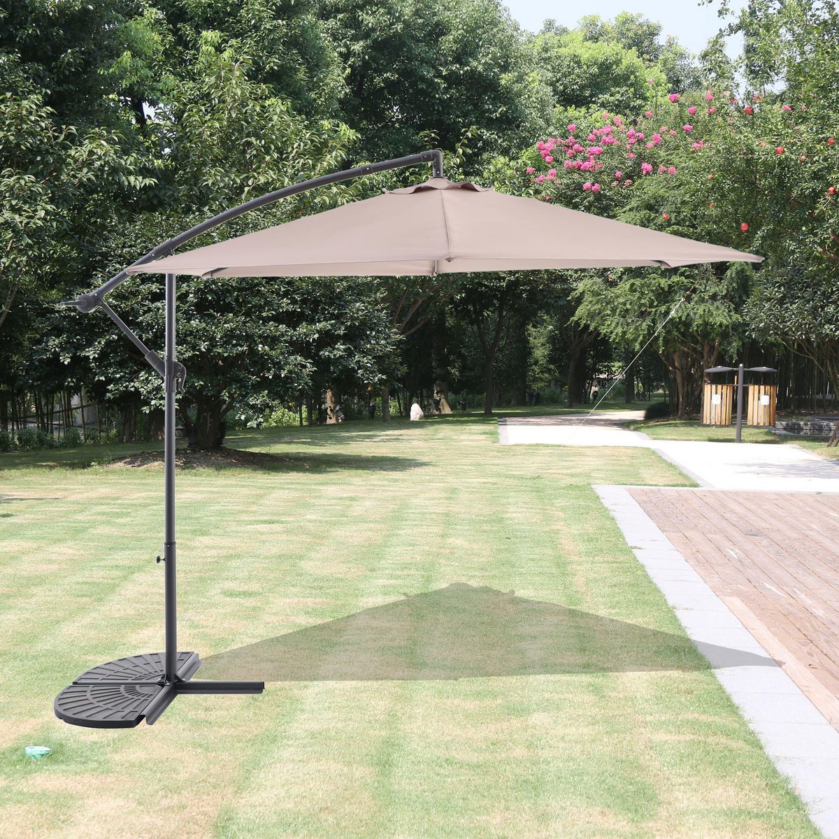 JUST HOME COLLECTION - Sombrilla Aluminio Lateral 3m Taupe- No incluye base