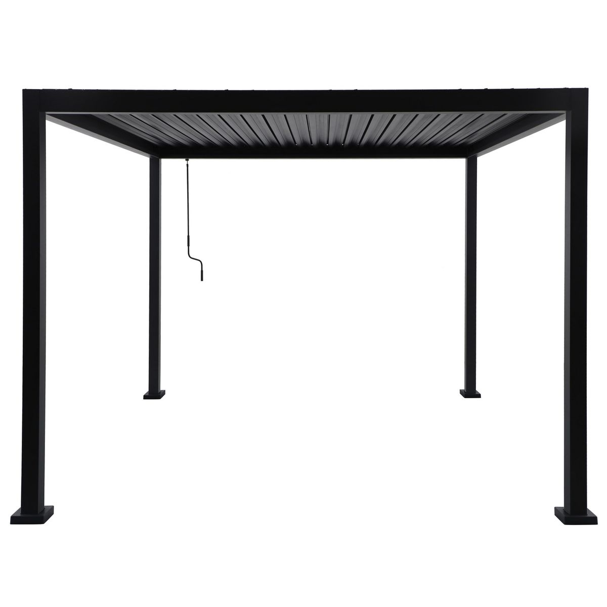 JUST HOME COLLECTION - Pérgola Metálica con Techo 3x3m Negro