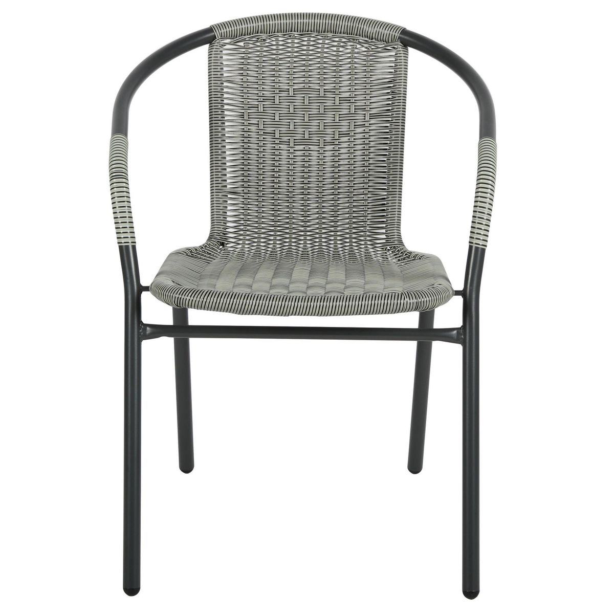 JUST HOME COLLECTION - Silla para Terraza Ratan Gris Oscuro 73x54x61 cm