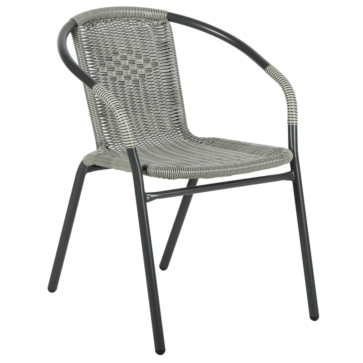 JUST HOME COLLECTION - Silla para Terraza Ratan Gris Oscuro 73x54x61 cm