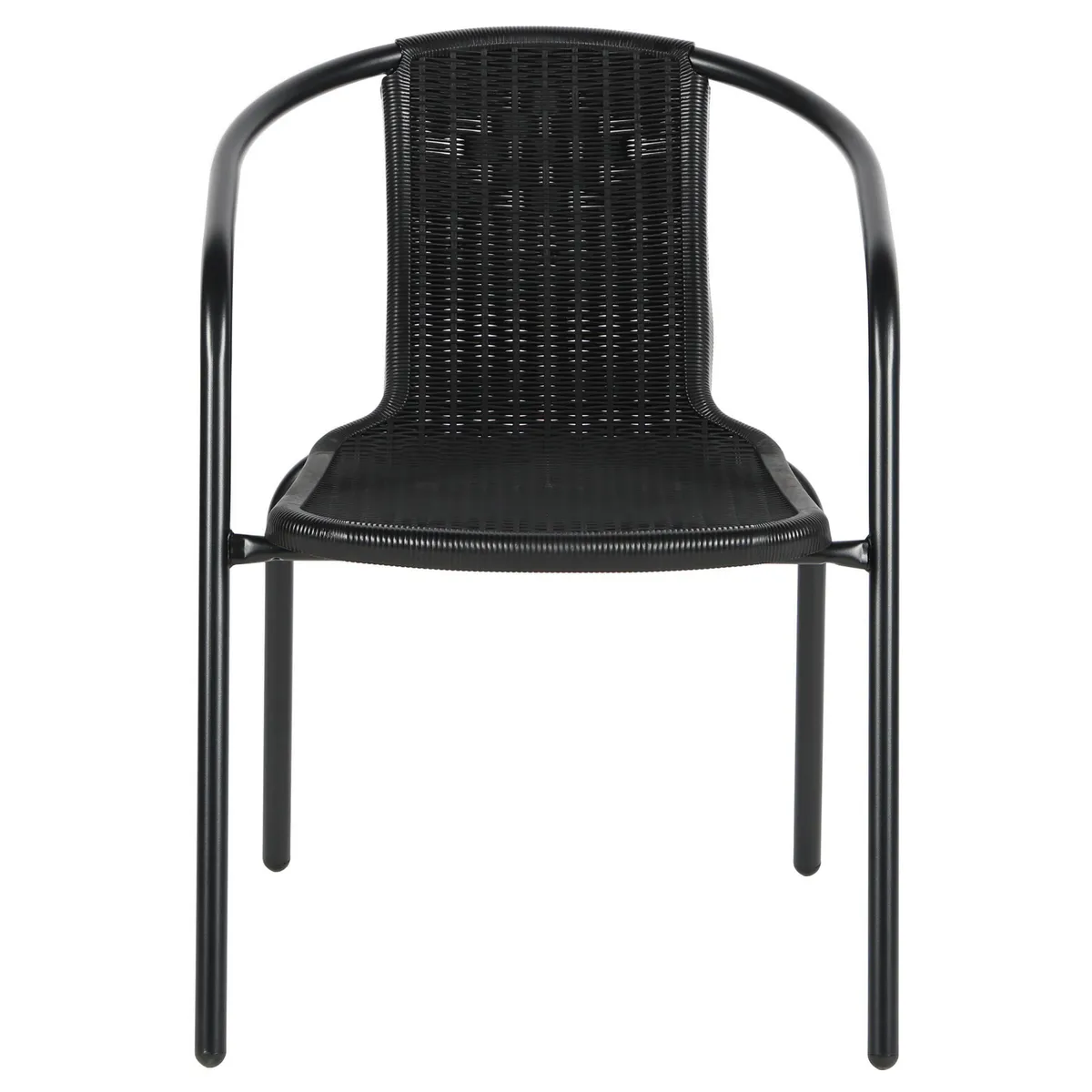 JUST HOME COLLECTION - Silla para Terraza Look Ratan Negro 73x54x61 cm
