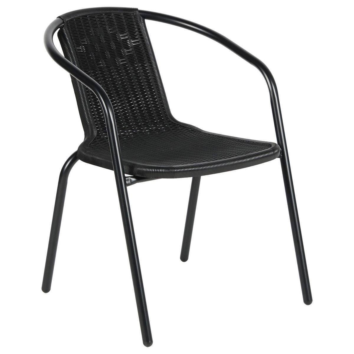 JUST HOME COLLECTION - Silla para Terraza Look Ratan Negro 73x54x61 cm