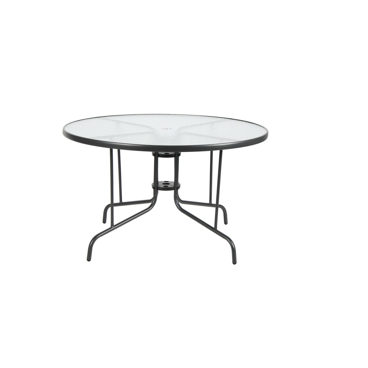 JUST HOME COLLECTION - Mesa Redonda de Vidrio 120x70x120 cm Gris Oscuro