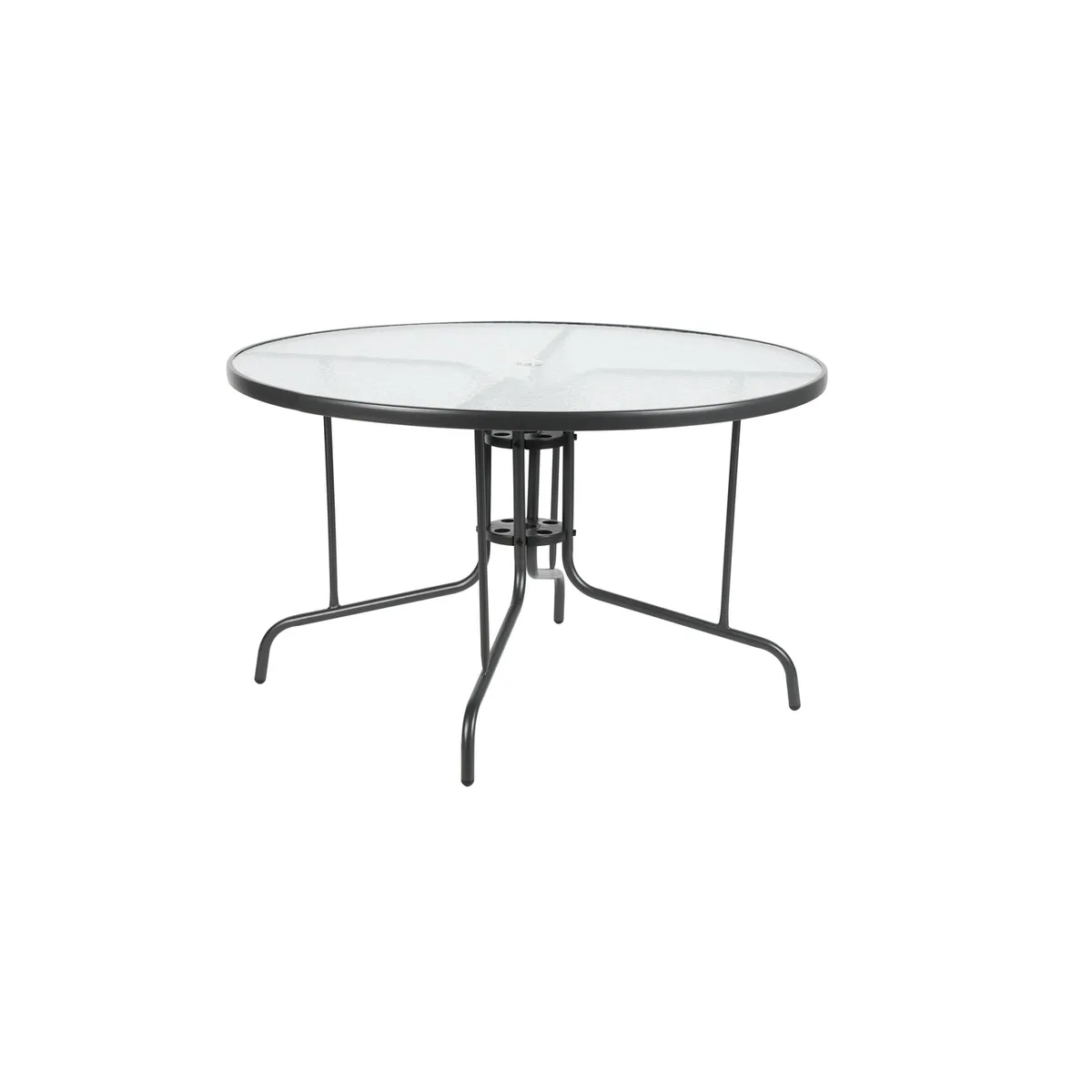 JUST HOME COLLECTION - Mesa Redonda de Vidrio 120x70x120 cm Gris Oscuro