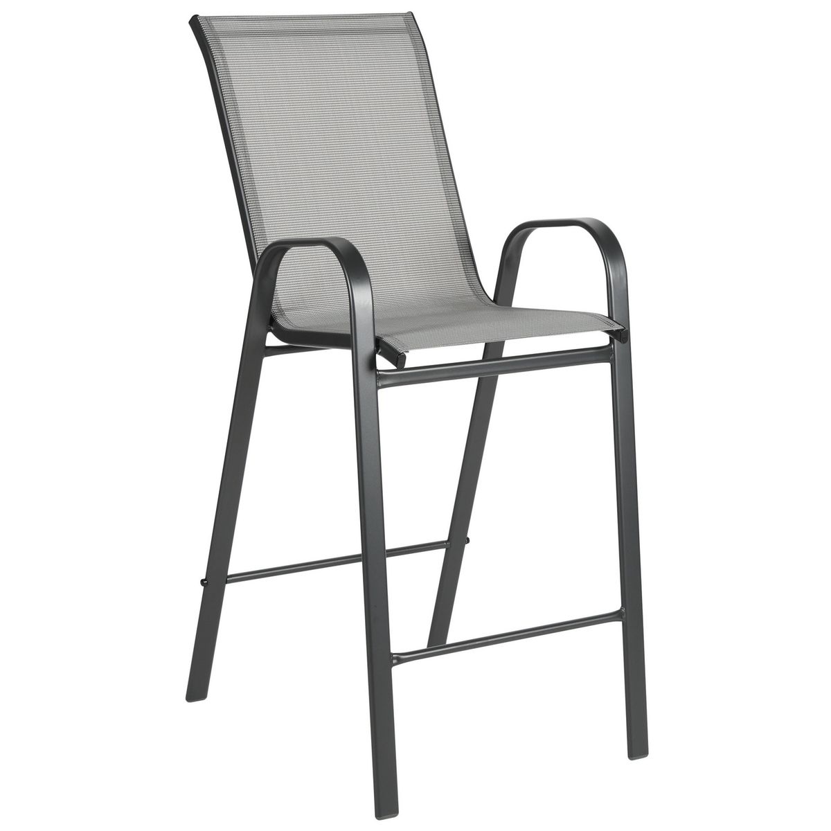 JUST HOME COLLECTION - Silla para Terraza Bar Gris Oscuro 73x55x124 cm
