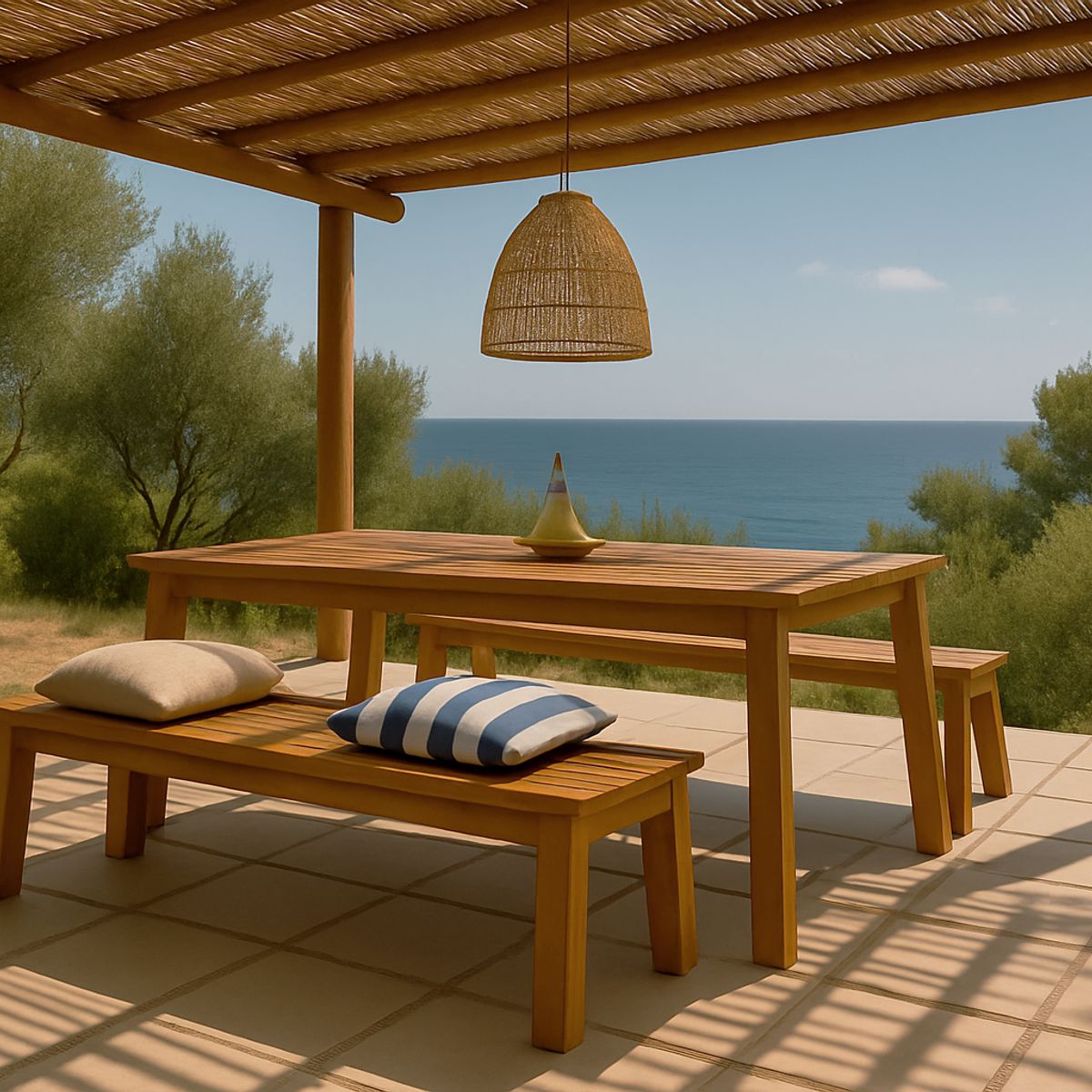 JUST HOME COLLECTION - Juego de Comedor de Terraza Colbun 6 Personas Natural