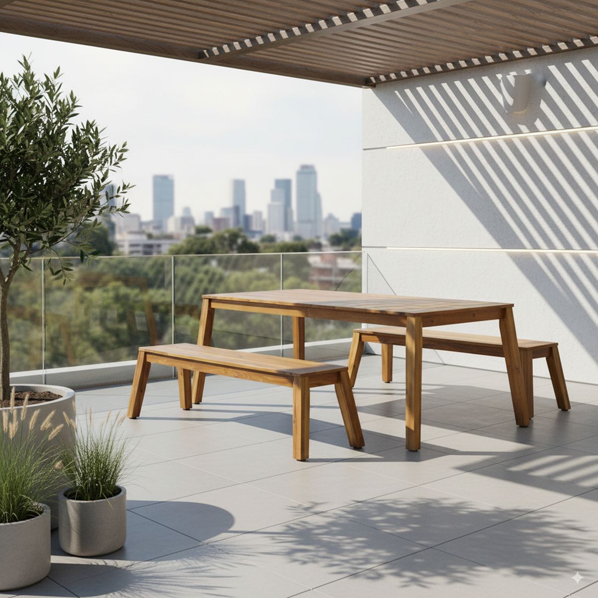 JUST HOME COLLECTION - Juego de Comedor de Terraza Colbun 6 Personas Natural