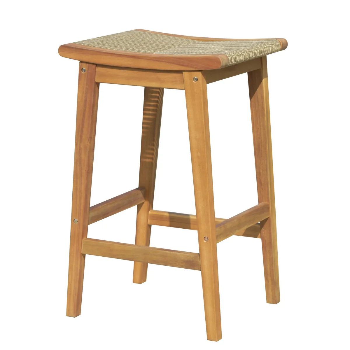 JUST HOME COLLECTION - Banco Bar De Madera Frutillar Para Terraza Natural 72x39x46 Cm