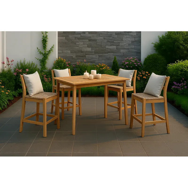 JUST HOME COLLECTION - Juego de Bar de Terraza Zapallar 4 Personas Natural