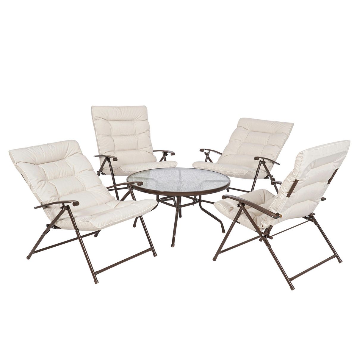 JUST HOME COLLECTION - Juego de Balcón de Terraza Sao Paulo Plegable 2 Personas Beige