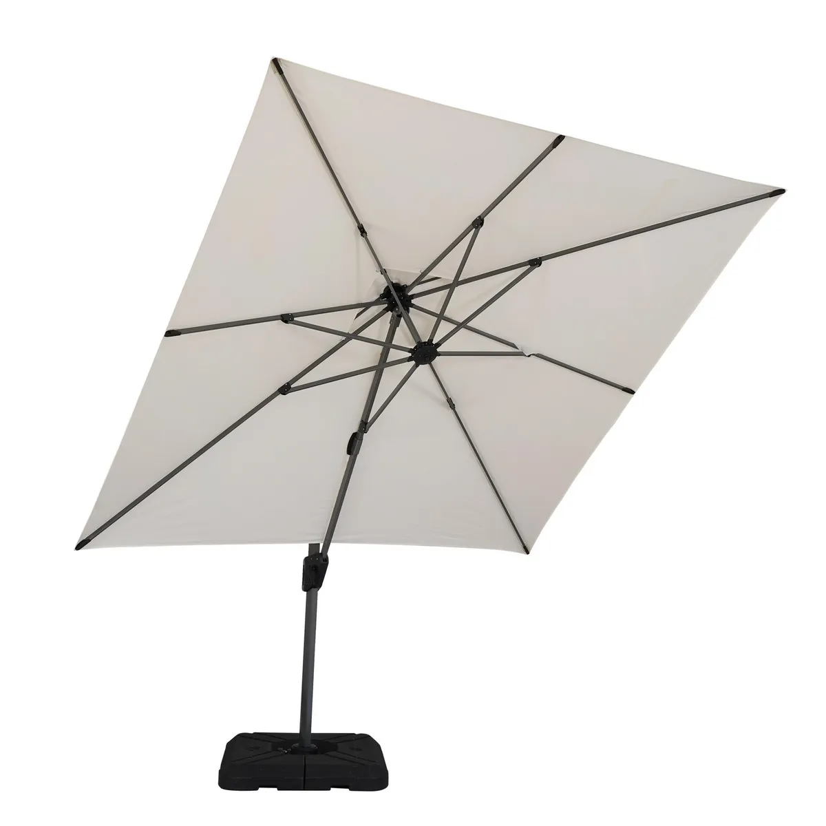 JUST HOME COLLECTION - Sombrilla Aluminio Lateral Aluminio 3m Blanco - No incluye base