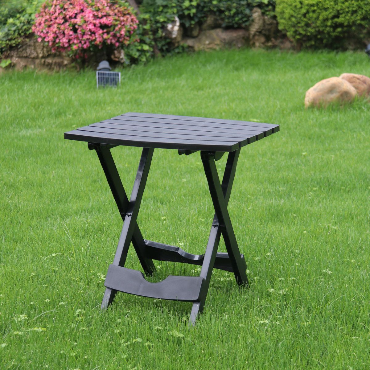 JUST HOME COLLECTION - Mesa de Resina Plegable 44x38x50 cm Negro