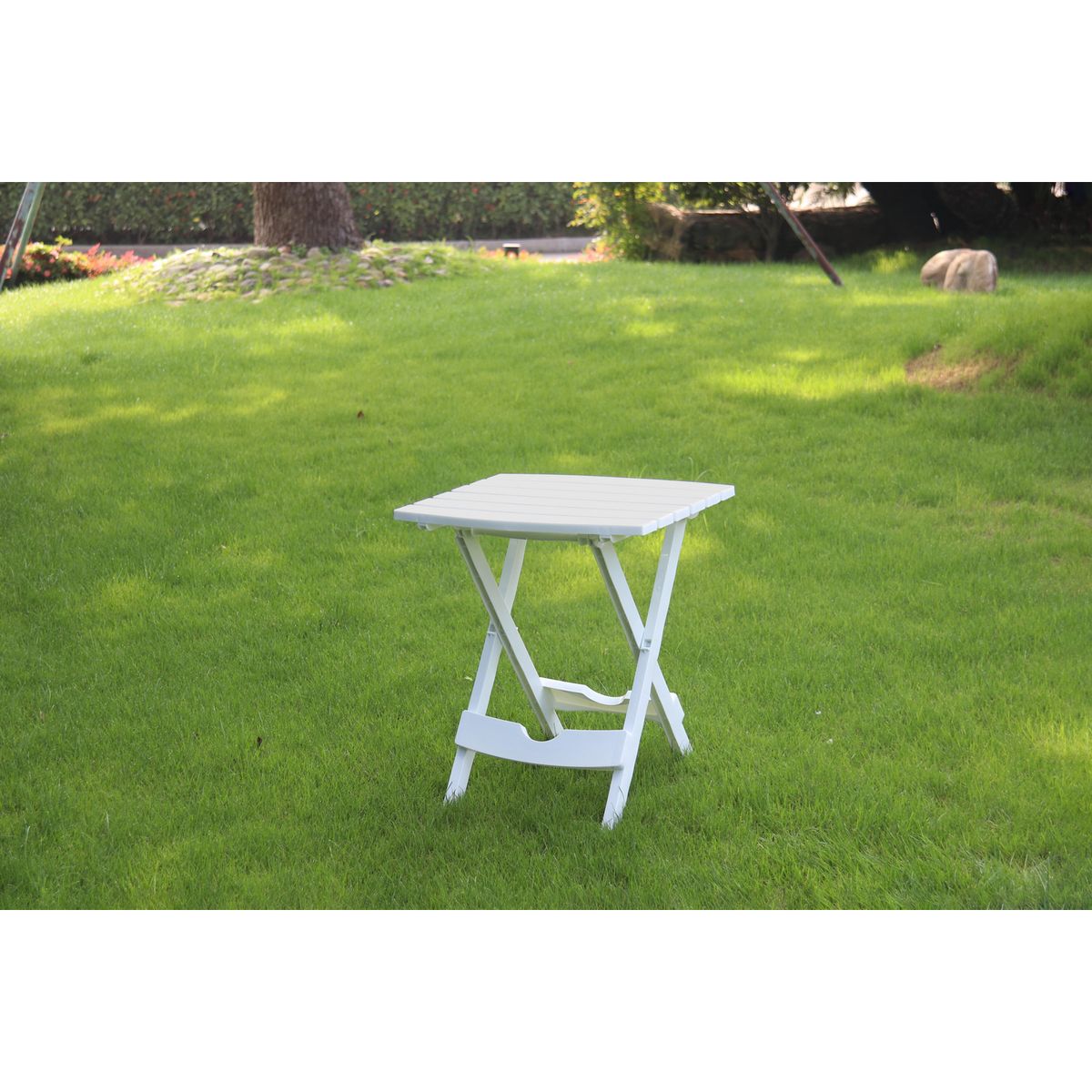 JUST HOME COLLECTION - Mesa de Resina Plegable 44x38x50 cm Blanco