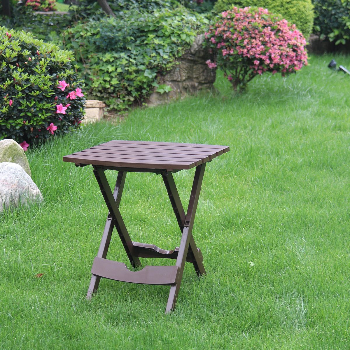 JUST HOME COLLECTION - Mesa de Resina Plegable 44x38x50 cm Chocolate