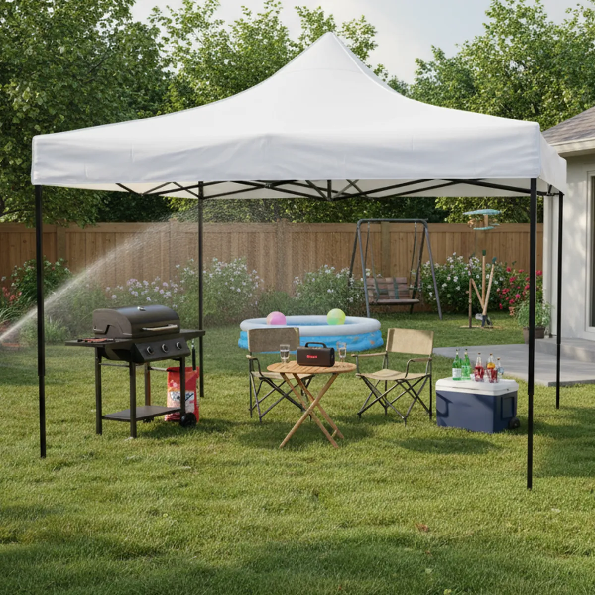 JUST HOME COLLECTION - Toldo Plegable 3x3m Protección UPF 50+ Blanco