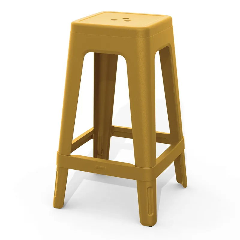 KETER - Silla Bar De Resina Lucca Amarillo Para Terraza 65x38.4x38.4 Cm