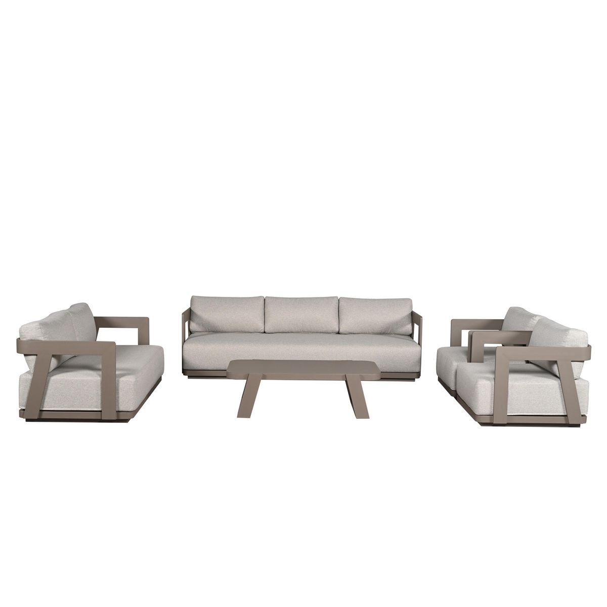 JUST HOME COLLECTION - Juego de Living de Terraza Fortaleza 7 Personas Taupe