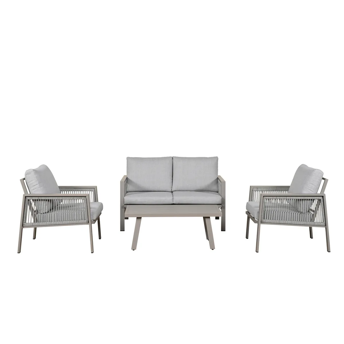 JUST HOME COLLECTION - Juego de Living de Terraza Pompeya 4 Personas Gris