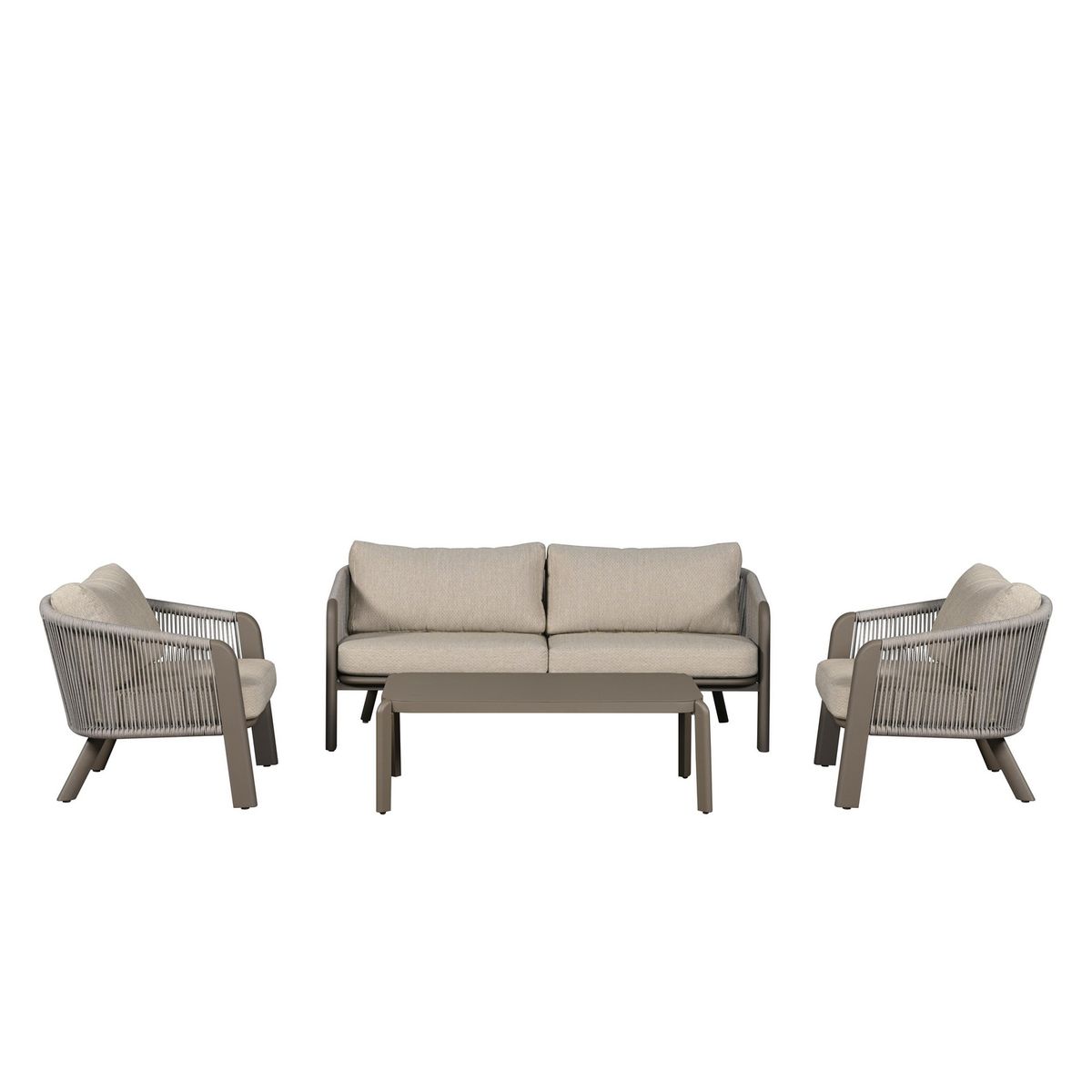JUST HOME COLLECTION - Juego de Living de Terraza Singapur 4 Personas Gris