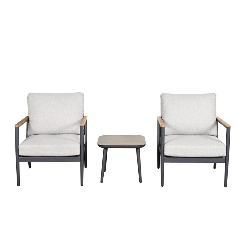 JUST HOME COLLECTION - Juego de Living de Terraza Barcelona 2 Personas Negro y Beige
