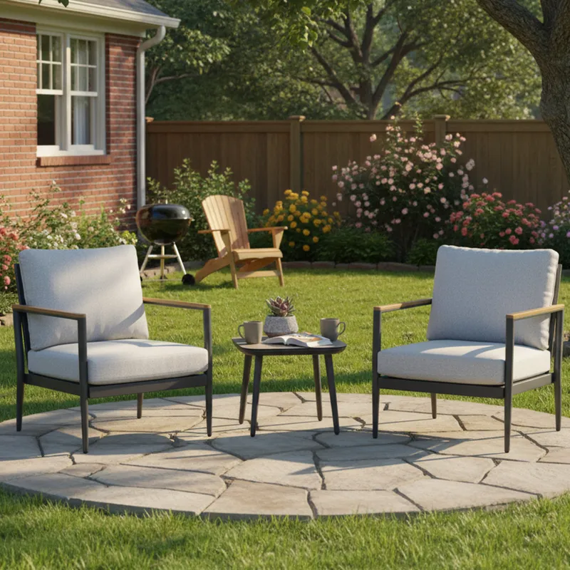 JUST HOME COLLECTION - Juego de Living de Terraza Barcelona 2 Personas Negro y Beige