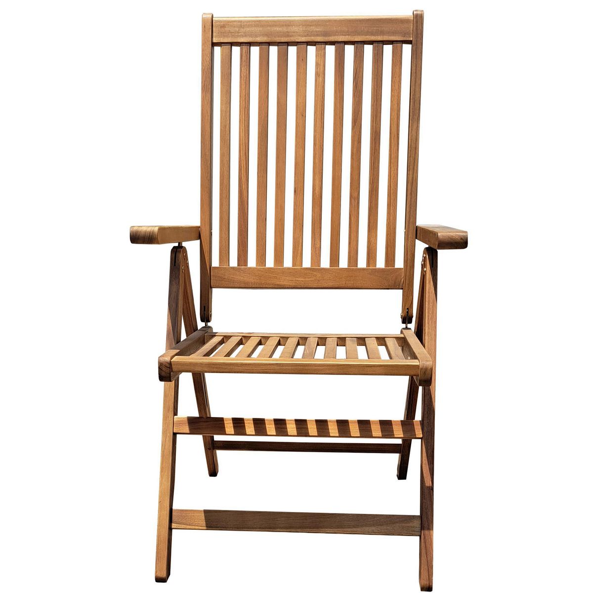 JUST HOME COLLECTION - Silla Plegable De Madera Para Terraza Natural 105x57x69 Cm