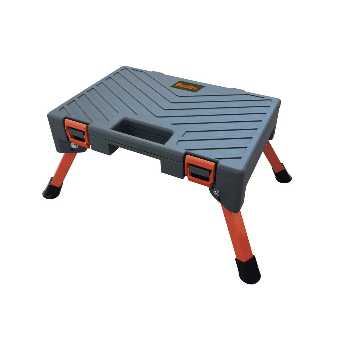 BAUKER - Caja Plataforma Plegable de Paso 1 Peldaño Acero 10.2cm