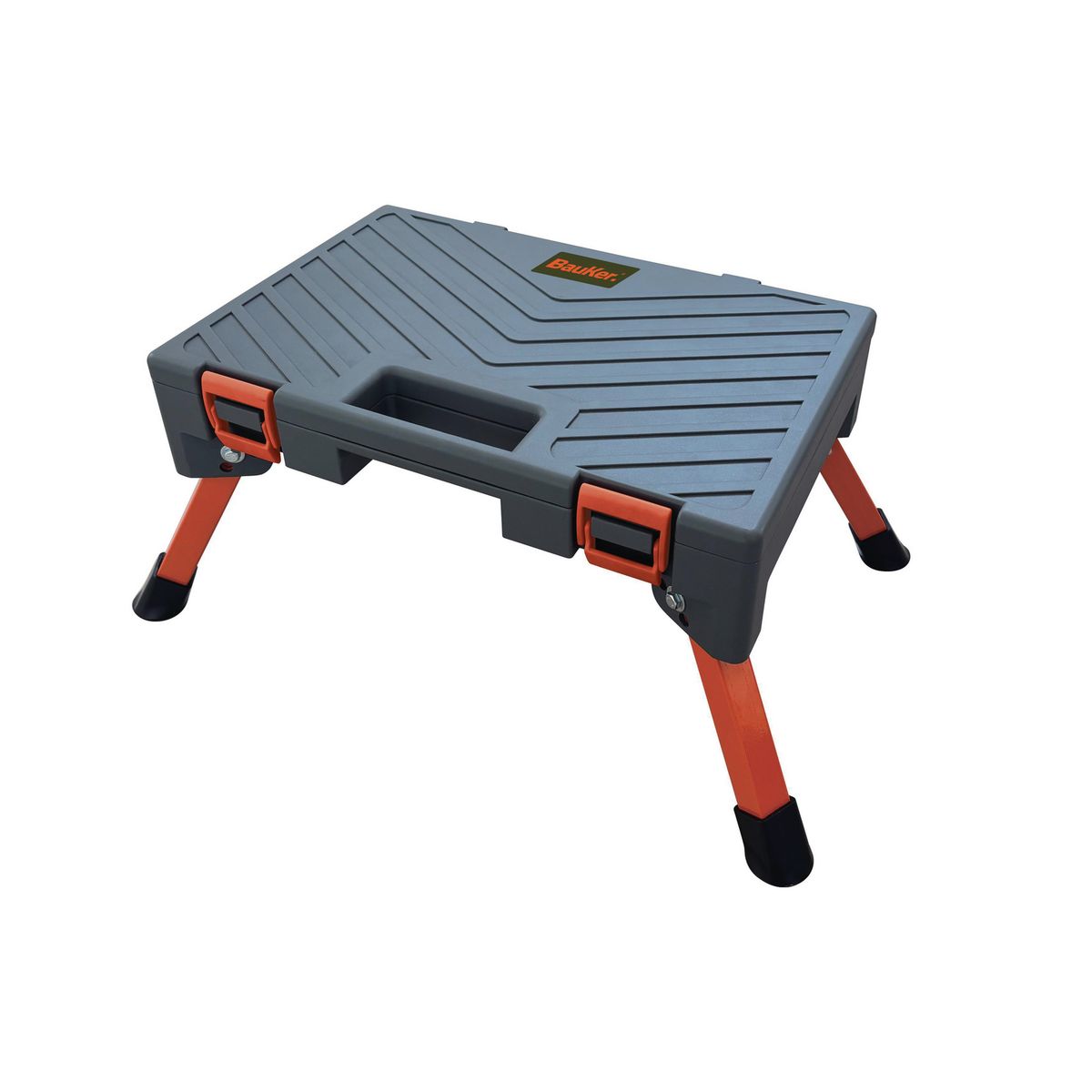 BAUKER - Caja Plataforma Plegable de Paso 1 Peldaño Acero 10.2cm