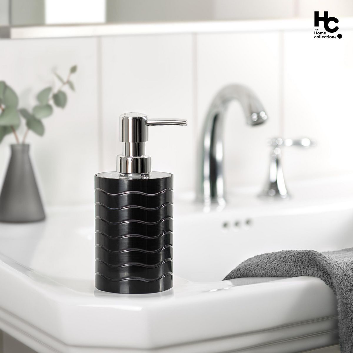 JUST HOME COLLECTION - Dispensador de Jabón Waves Negro