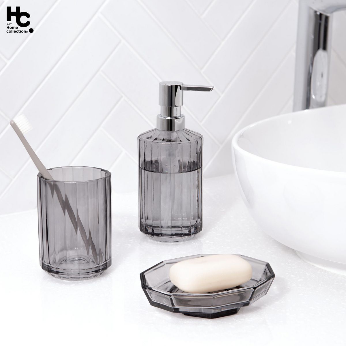 JUST HOME COLLECTION - Vaso Celia 300 ml Gris