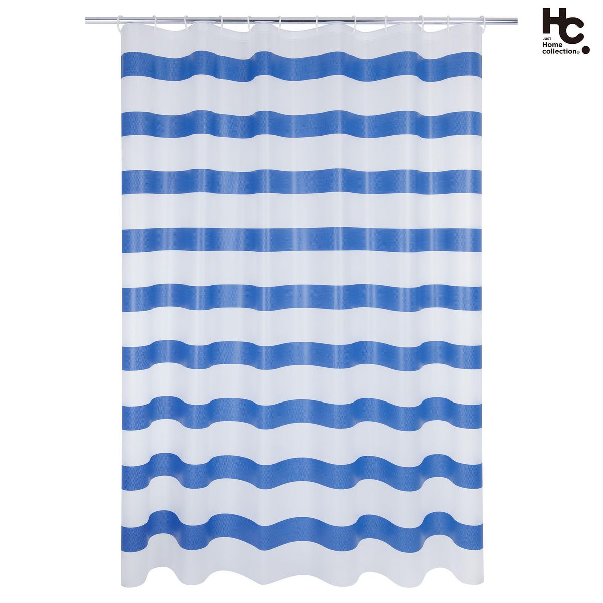 JUST HOME COLLECTION - Cortina de Baño Peva Line 178x180cm Azul