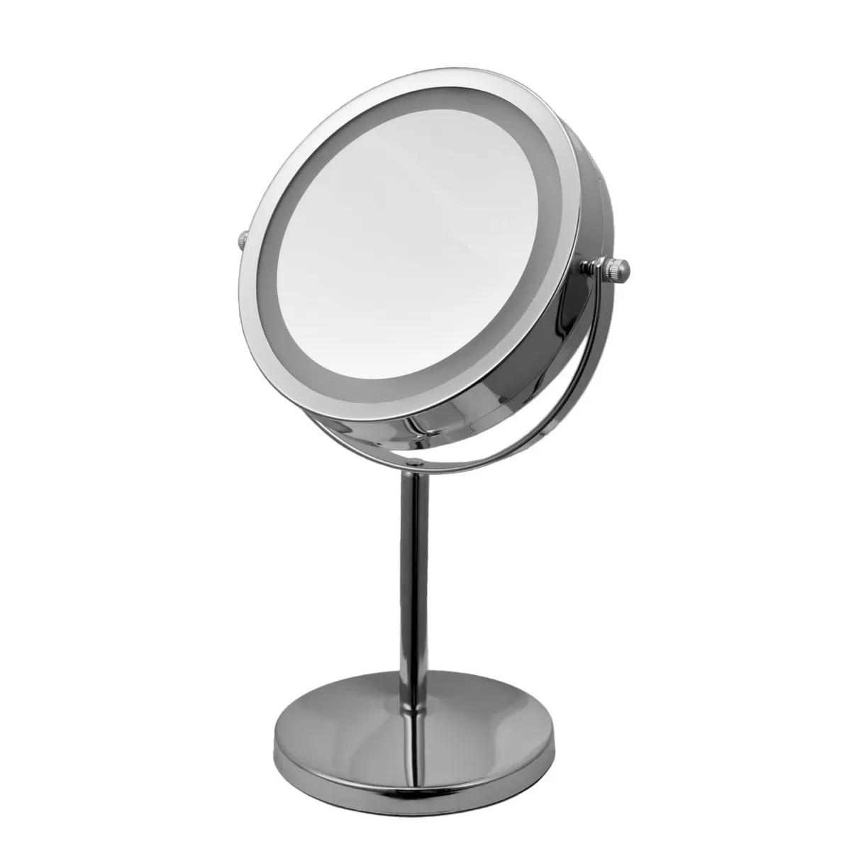 JUST HOME COLLECTION - Espejo Cosmético Redondo con Aumento 10X Plateado