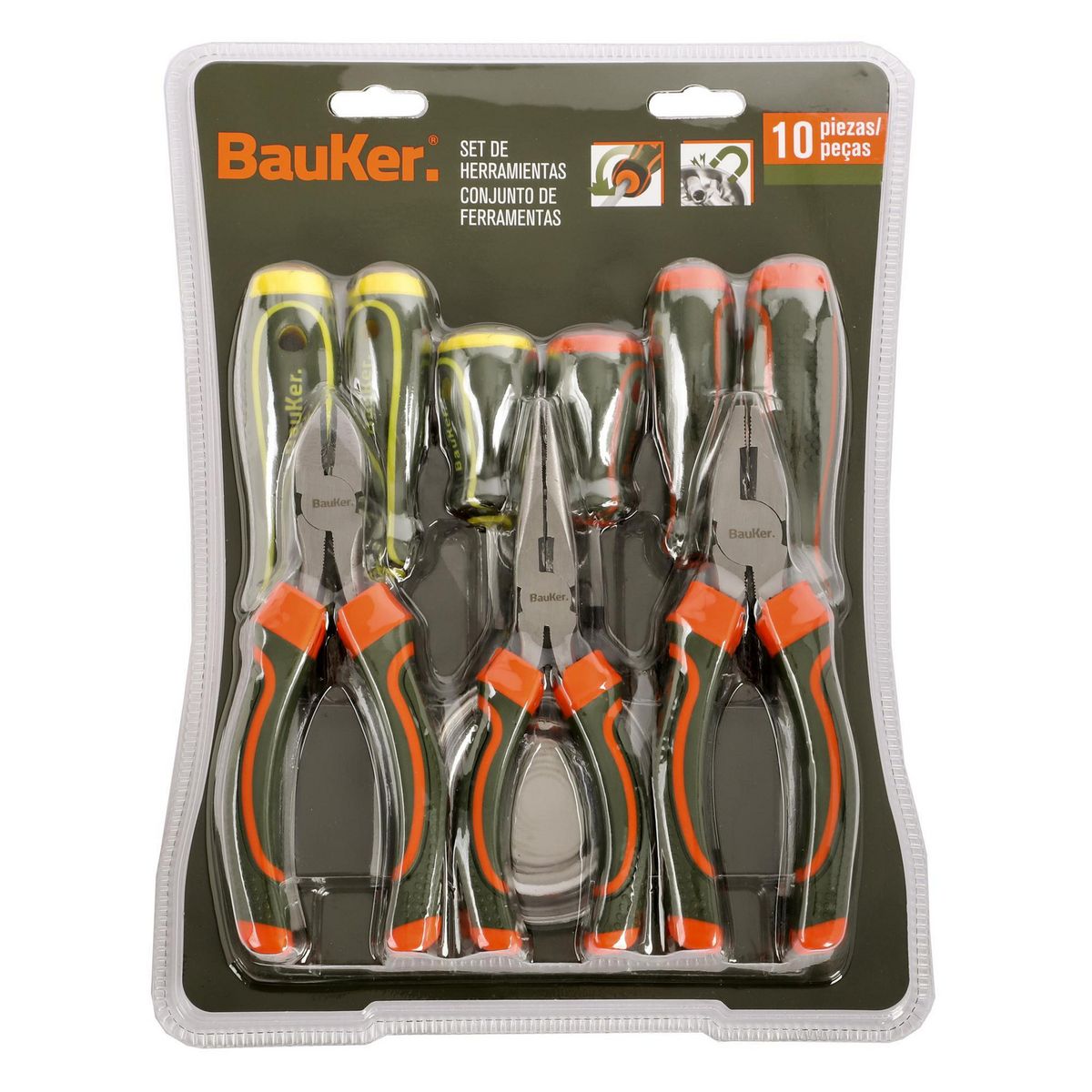 BAUKER - Kit Destornillador y Alicate 21piezas