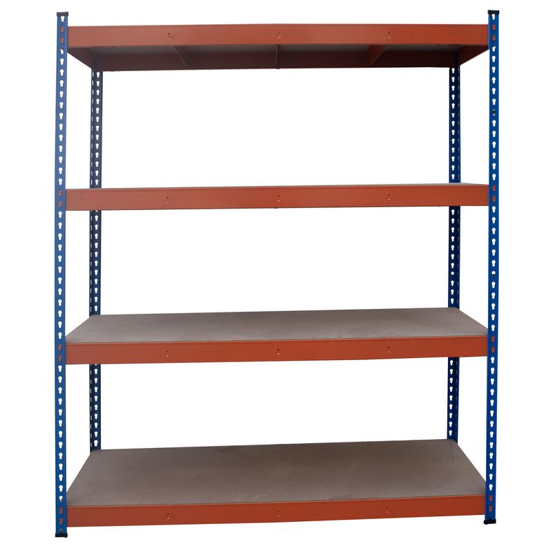FIXSER - Estante de Metal 4 Niveles 160x183x60cm Azul y Naranja