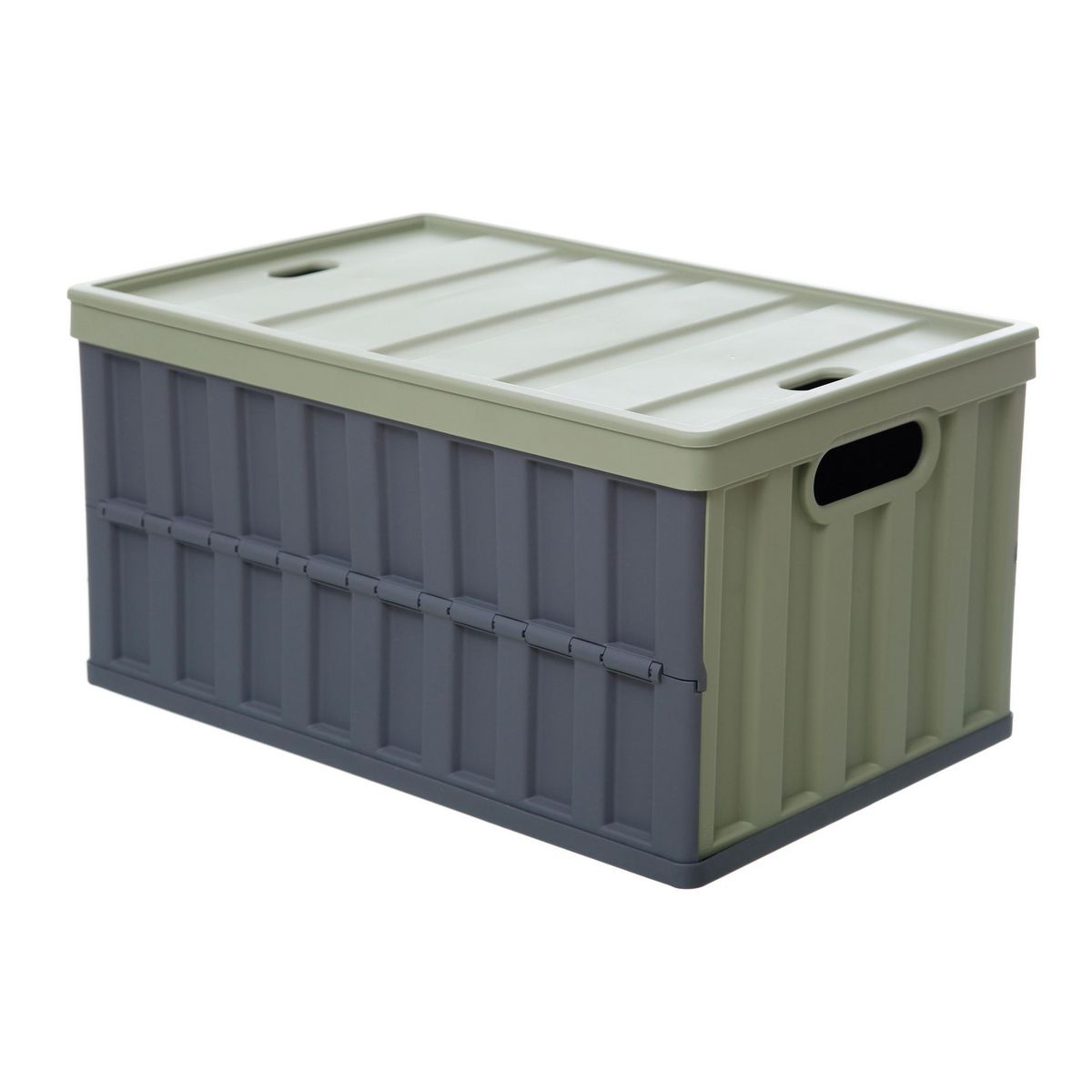 JUST HOME COLLECTION - Caja Plegable 59.5x31.5x39cm 35 kg Verde y Gris