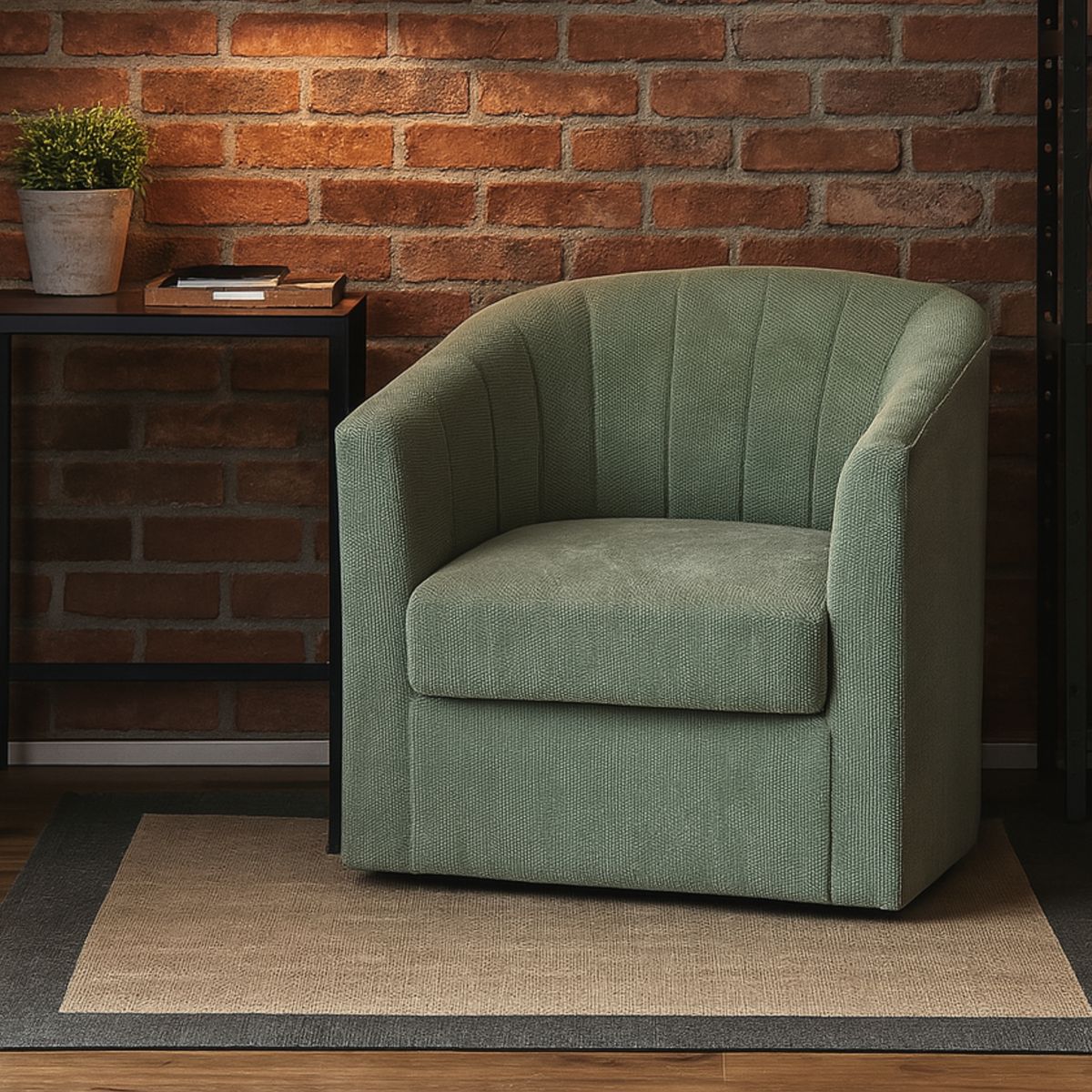 JUST HOME COLLECTION - Poltrona 1 Cuerpo Giratoria 360° Gloria Verde