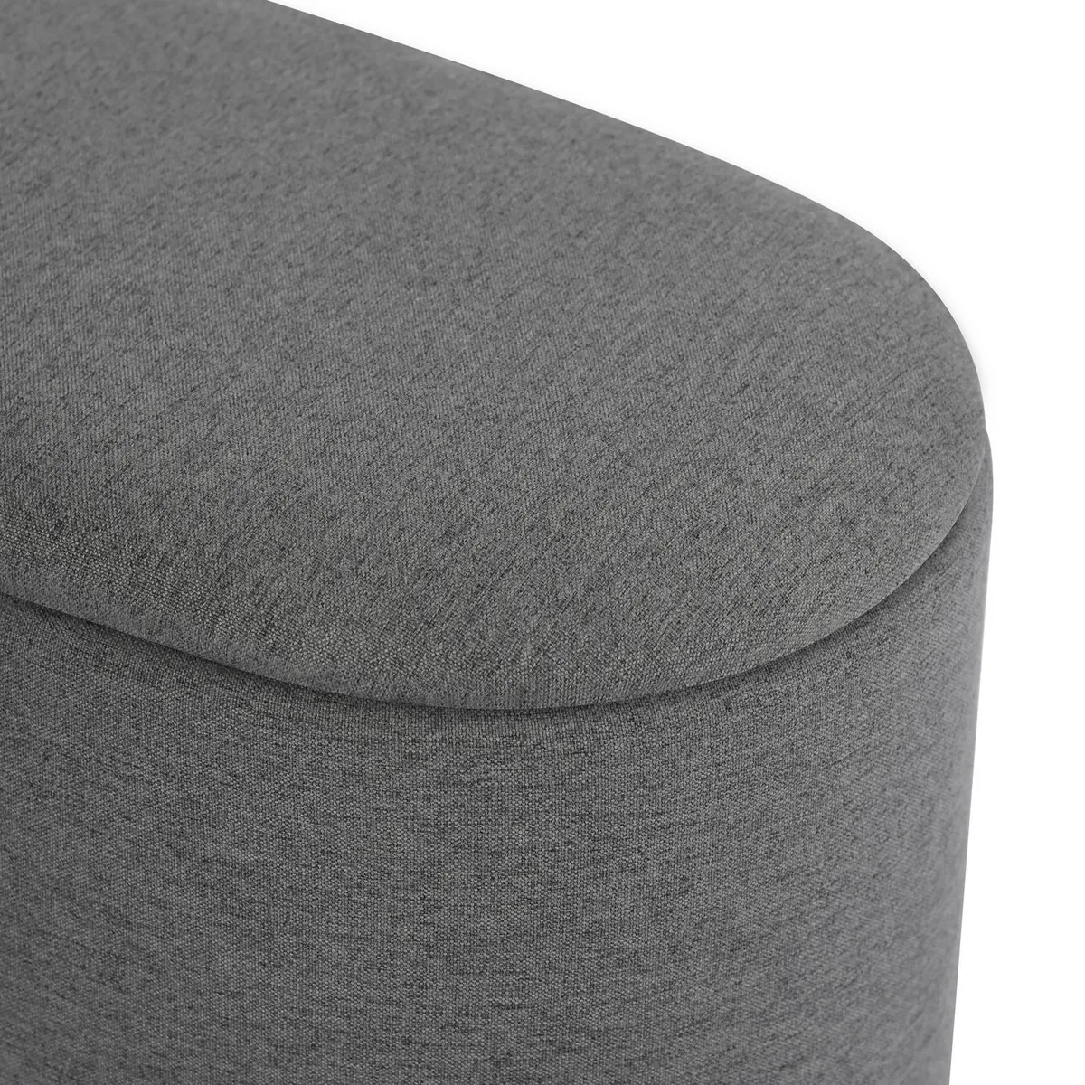 JUST HOME COLLECTION - Puff Ovalado Gris con Almacén 36x40x65cm