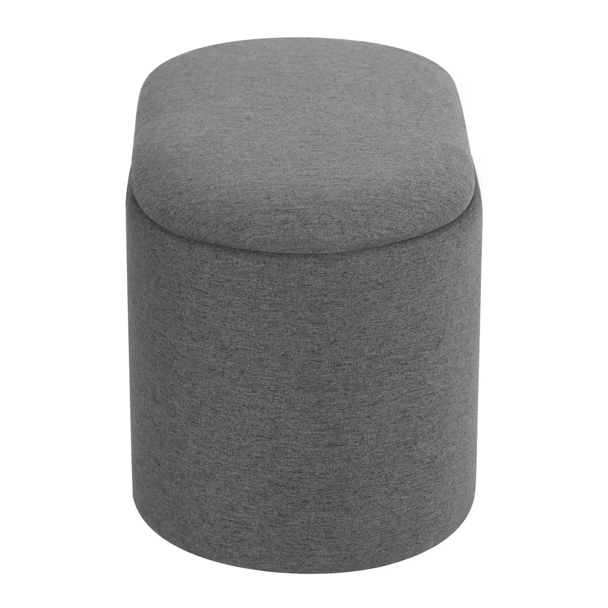 JUST HOME COLLECTION - Puff Ovalado Gris con Almacén 36x40x65cm