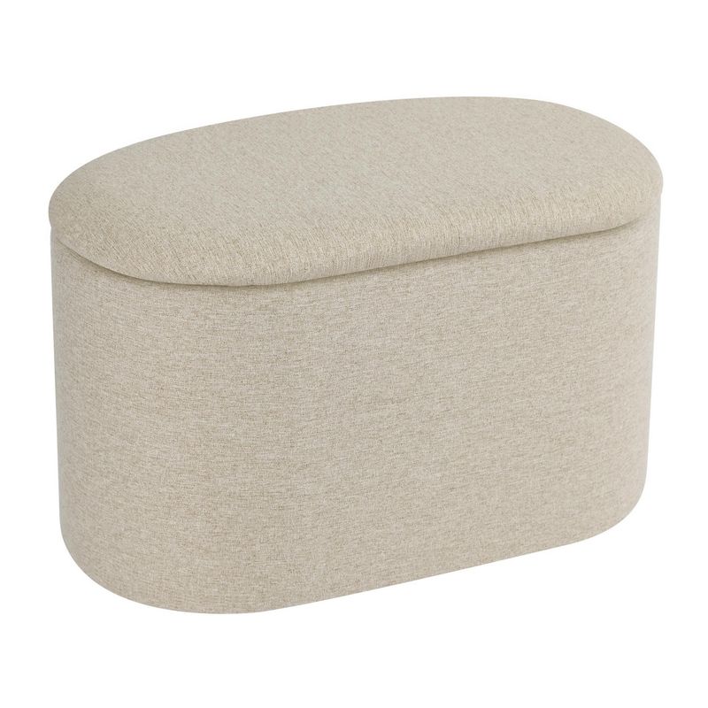 JUST HOME COLLECTION - Puff Ovalado Gris con Almacén 36x40x65cm