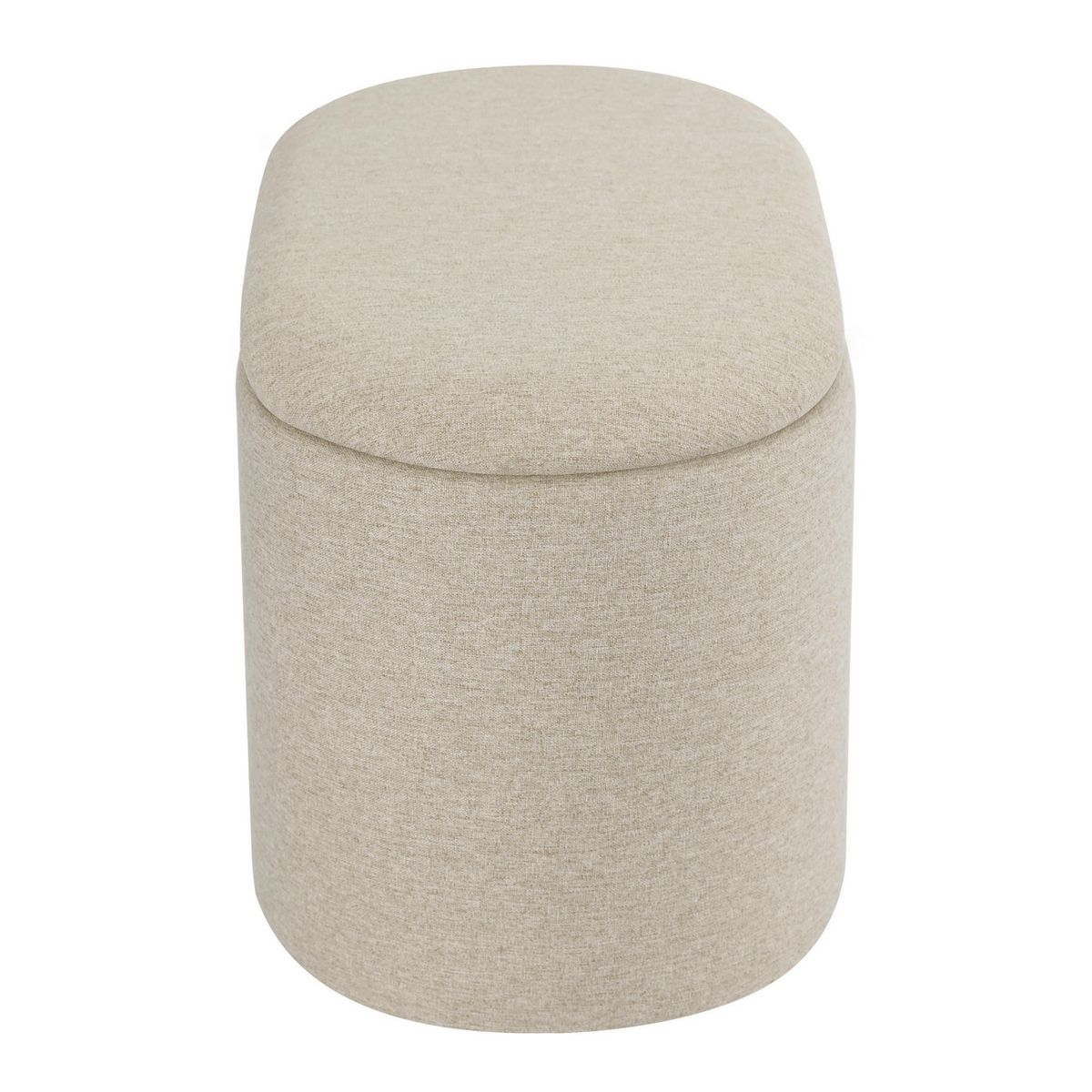 JUST HOME COLLECTION - Puff Ovalado Gris con Almacén 36x40x65cm