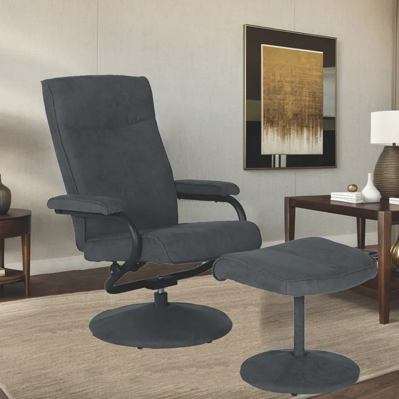 JUST HOME COLLECTION - Sofá Reclinable 1 cuerpo con Apoya Pies 68x87x73 cm Gris