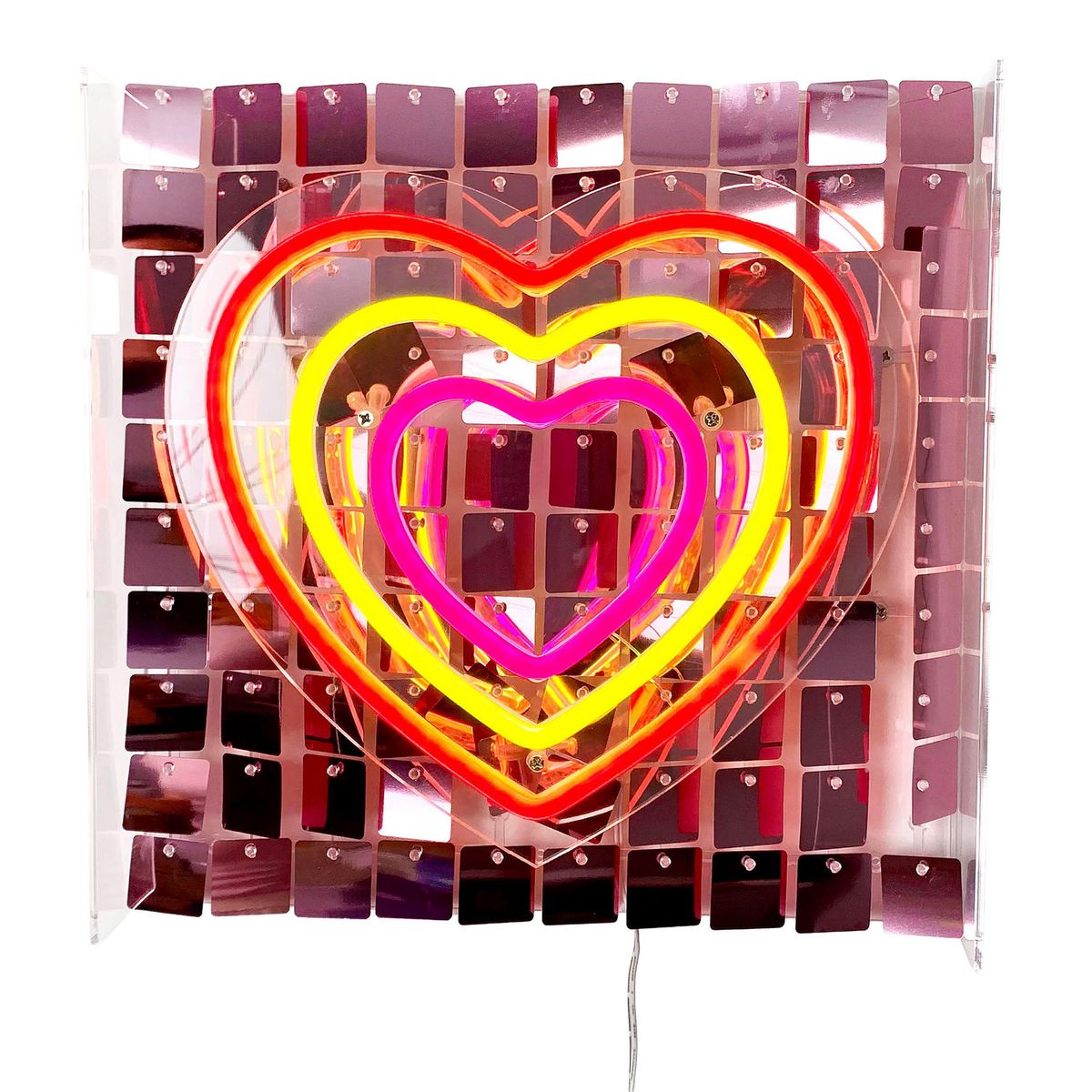 JUST HOME COLLECTION - Letrero Neón Sequin Corazón Multicolor 10 W 30.6x30 cm