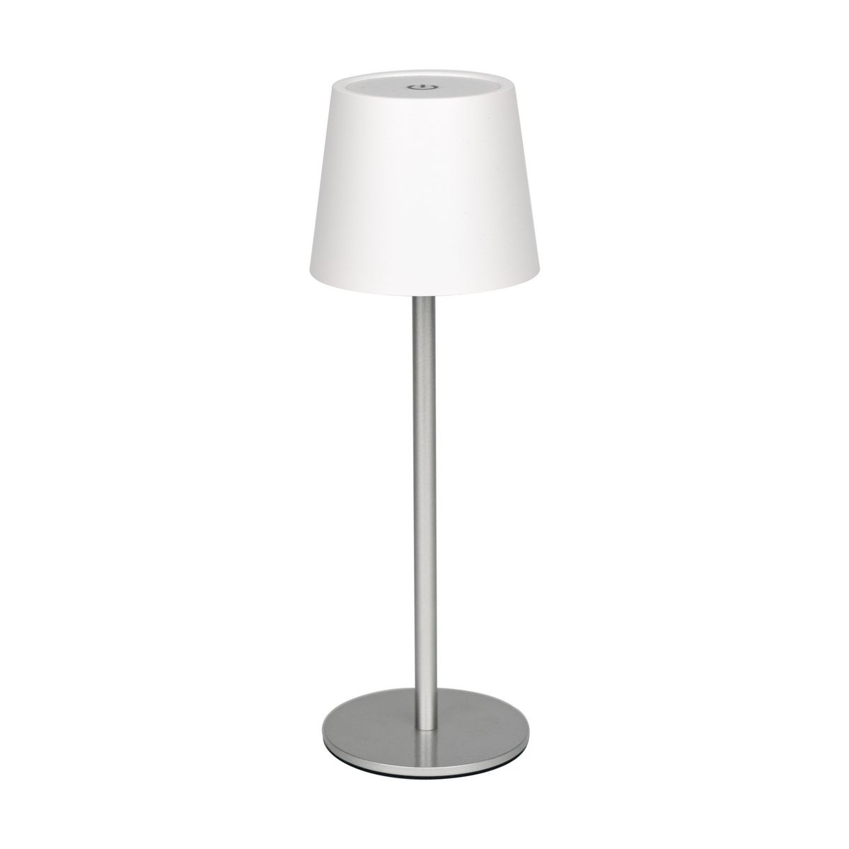 JUST HOME COLLECTION - Lámpara de Mesa Tina Recargable Gris/Plata 1.9 W 9x27.5 cm