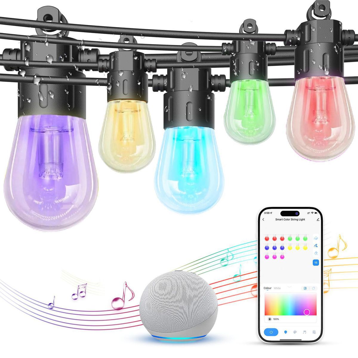 JUST HOME COLLECTION - Guirnalda RGBW Sky 8 Metros