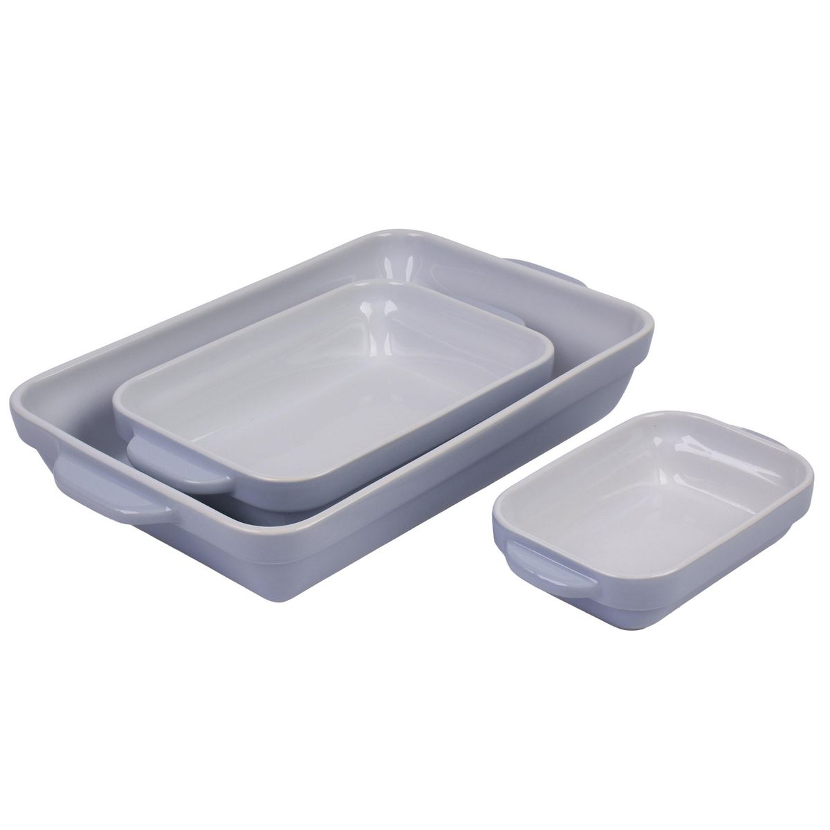 JUST HOME COLLECTION - Set de 3 Asaderas de Cerámica 500ml/1240ml/3330ml